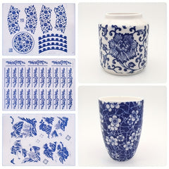 1PC Ceramic Glaze Flower Paper Jingdezhen High Temperature Underglaze Paste Flow
