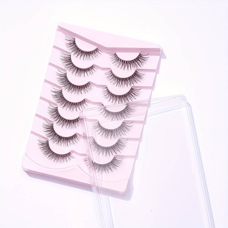 7 Pairs 5D 14mm Manga Lashes Crisscross Style Anime False Eyelashes