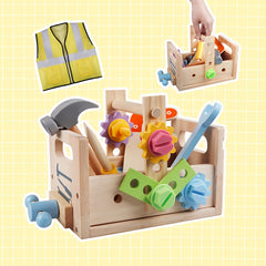 29pcs Magic Kids Tool Set Wooden Play Toolbox DIY Toy Multifunctional
