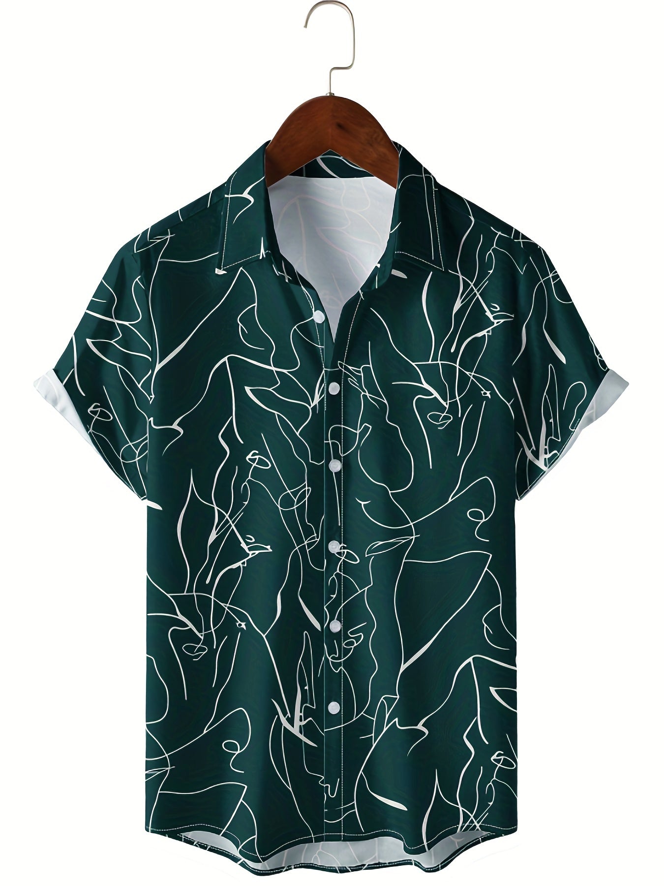 Men's Abstract Pattern Camp Collar Hawaiian Shirt