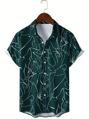 Men's Abstract Pattern Camp Collar Hawaiian Shirt
