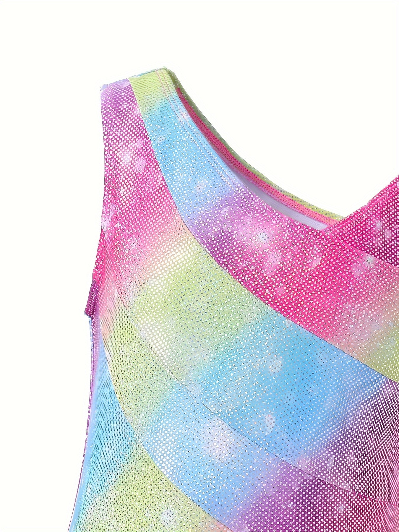 Gradient Sleeveless Gymnastics Leotard - Girls Stretchy Ballet Suit