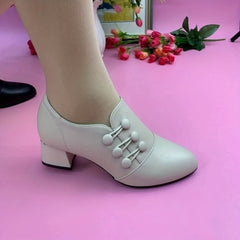 Women's Casual Chunky Heel Slip On Pumps
