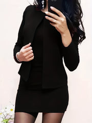 Slim Two-piece Dress Set Long Sleeve Jacket & Bodycon Dress