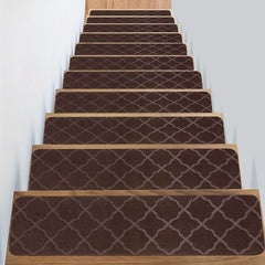 7pcs Stair Treads Non Slip Carpet Tape Set Self Adhesive Indoor Stair Runner Rug