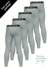 Men's Solid Leggings Quick Dry Sports Compression Pants