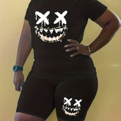 Graphic Print Top & Shorts Set