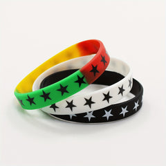 3pcs Star Print Silicone Sports Bracelets Unisex Stylish Sporty Touch