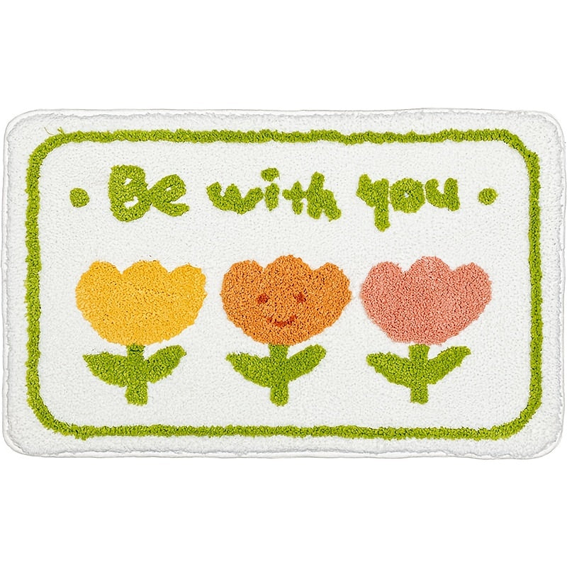 1pc Cartoon Floor Mat Toilet Water Absorbent Non-slip Bathroom Mat