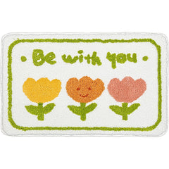 1pc Cartoon Floor Mat Toilet Water Absorbent Non-slip Bathroom Mat