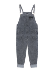 High Rise Straight Leg Denim Overalls Women's Plus