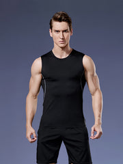 Men's Solid Tank Top Quick Dry High Stretch Shirt for Summer Outdoor