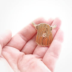 Highland Cow Pattern Enamel Pin Cartoon Brooch Pin for Girls Kids