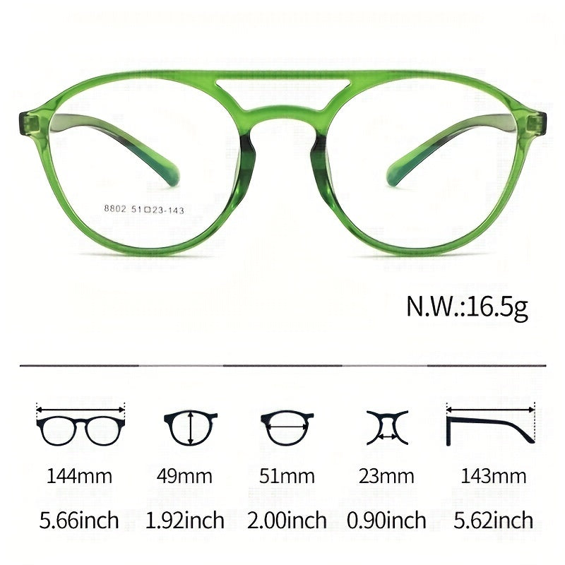 Unisex Round Anti Blue Light Computer Glasses + Case