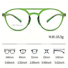 Unisex Round Anti Blue Light Computer Glasses + Case