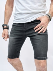 Men's Street Style Denim Shorts Mid Stretch Casual Summer Wear