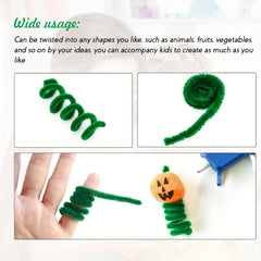 300pcs Dark Green Pipe Cleaner Craft Chenille Rod Christmas DIY Craft