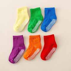 6 Pairs Unisex Multicolor Non-slip Mid Tube Socks