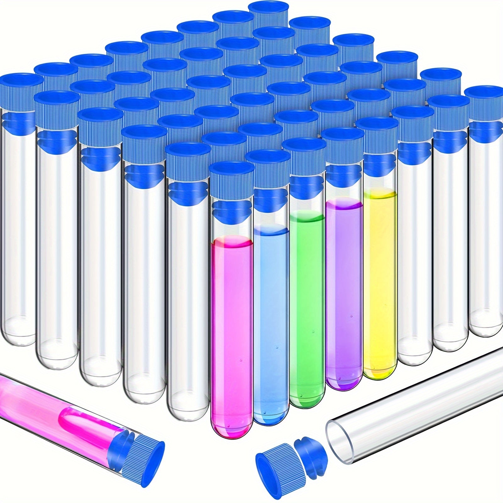 20pcs Clear Plastic Tubes with Lids 16 100mm for Jewelry Seed Beads