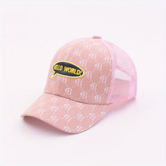Kids Letter Embroidery Baseball Cap Mesh Sun Protection Hat