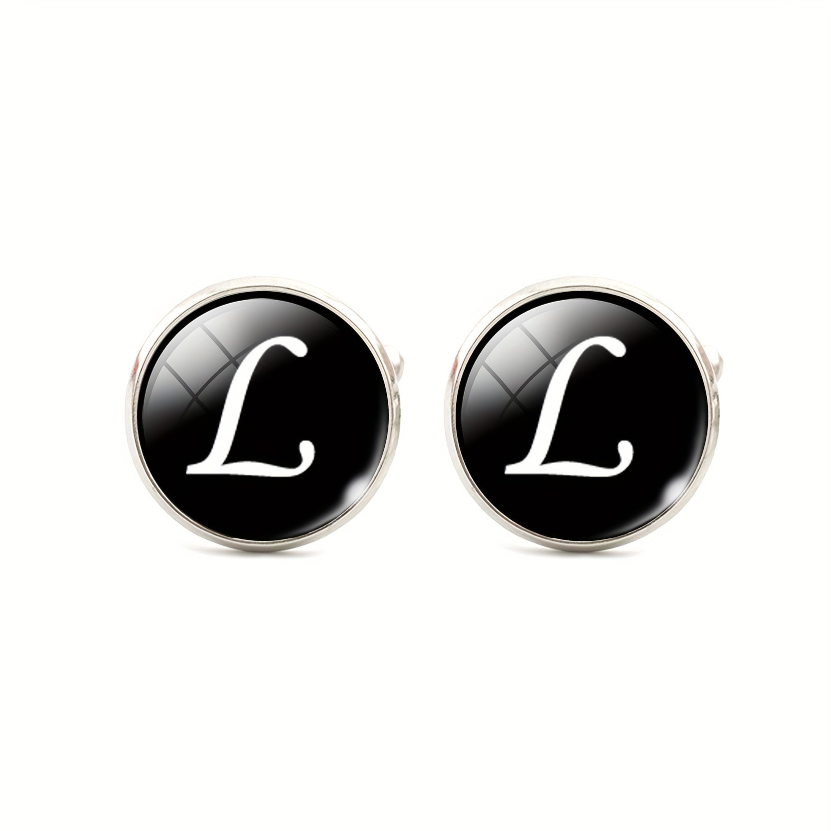 Men's Letter C Silver Cufflinks for Shirt Wedding