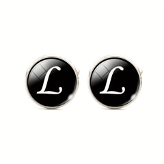 Men's Letter C Silver Cufflinks for Shirt Wedding