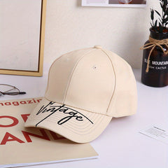 Vintage Embroidery Couple Baseball Cap Solid Cotton Sun Hat Adjustable