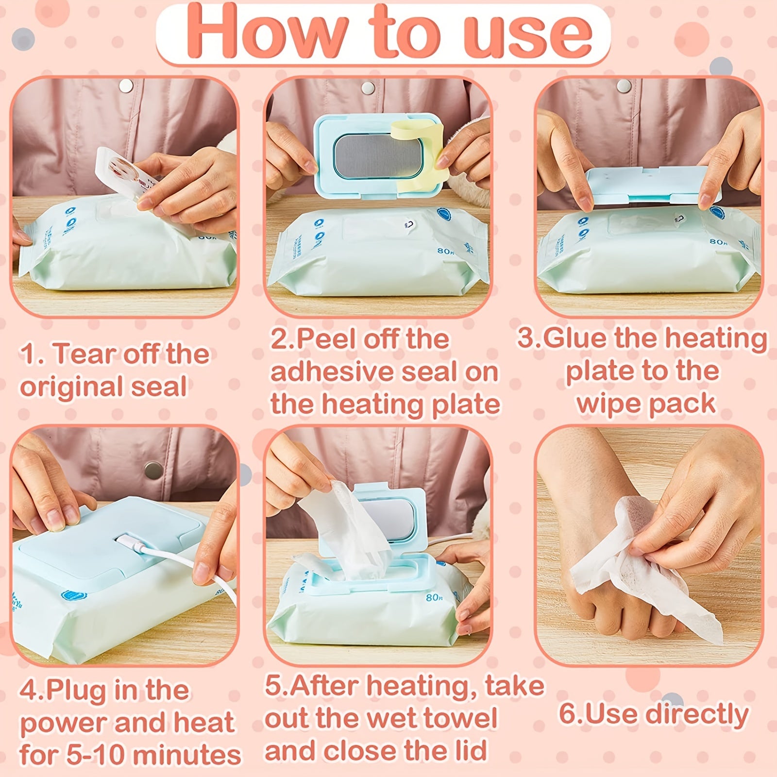 Portable USB Wipe Warmer for Clean and Warm Baby Hands