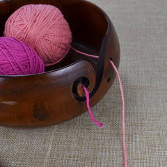 Wooden Yarn Bowl with Holes Crochet Holder Storage Bowls for Knitting