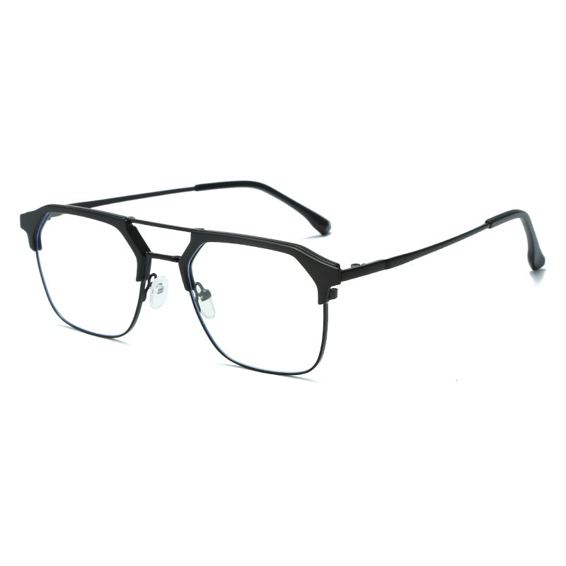 Adult Men's Retro Glasses Frame Double Beam Business Optical Lens