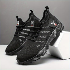 Men's Breathable Running Shoes Soft Sole Sneakers Lace Up