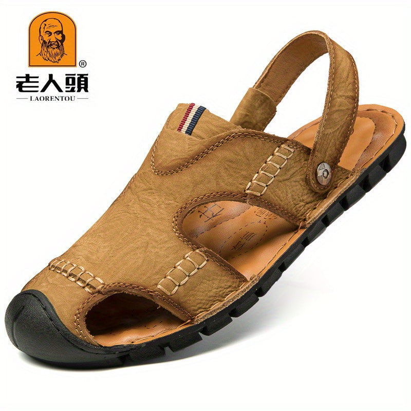 LAORENTOU Men's Stitched Closed Toe Non Slip Slippers
