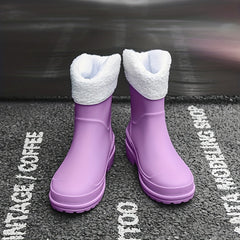 Women's Non-slip Warm Rain Boots Waterproof Outdoor Short Boots