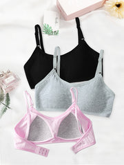 3pcs Girls Adjustable Straps Bra Soft Tube Underwear Teens Kids Clothes