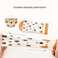 5pairs Kids Anti-Skid Cartoon Pattern Socks with Rubber Dots