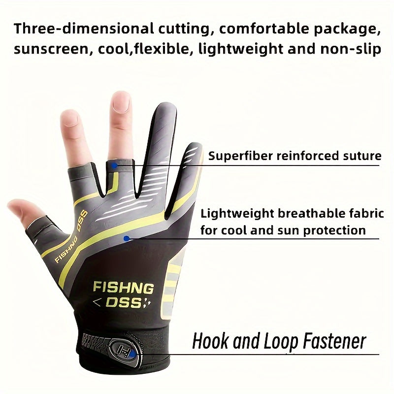 Ice Silk Fishing Gloves Anti Slip Men Women Breathable