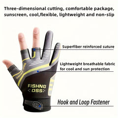 Ice Silk Fishing Gloves Anti Slip Men Women Breathable