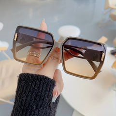 Oversized Square Frame Sunglasses Gradient Lens UV400