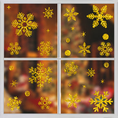 Glitter Snowflake Window Clings Set