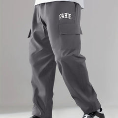 Men's Classic Cargo Pants with Drawstring Waist - Loose Straight Leg