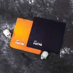 2pcs Halloween Bandana Ghost Print Neckerchief & Orange Square Scarf