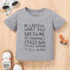Cute Toddler T-Shirt Letter Print Round Neck Short Sleeve Tee