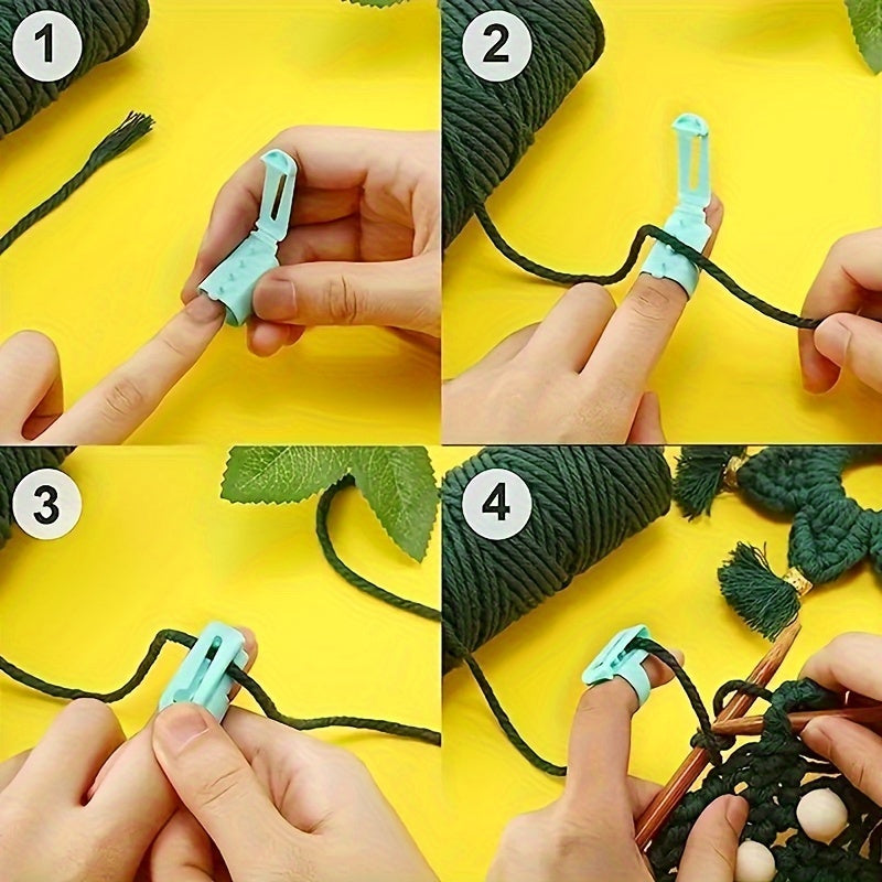 2pcs Yarn Guide Finger Holder Knitting Thimble Tool Plastic Yarn Guide
