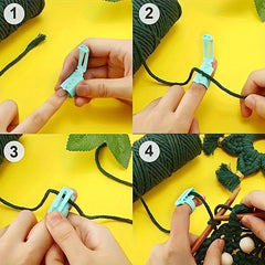 2pcs Yarn Guide Finger Holder Knitting Thimble Tool Plastic Yarn Guide