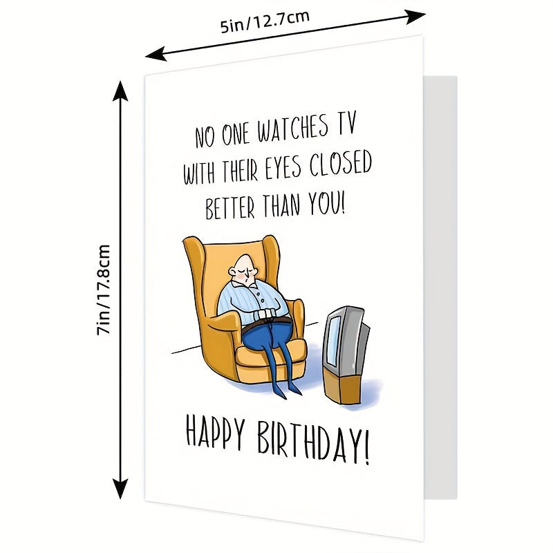 Funny Birthday Card For Men - TV Watcher - Set of 2