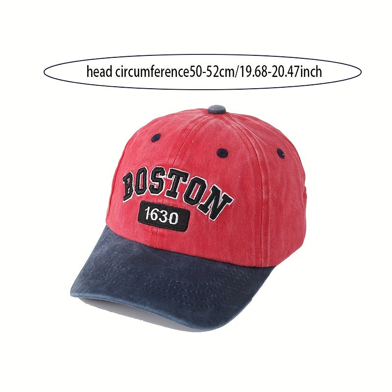 Kids Sunshade Distressed Baseball Cap with Letter Embroidery