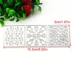 Three Square Lace Backgrounds Metal Die Cuts for DIY Scrapbooking