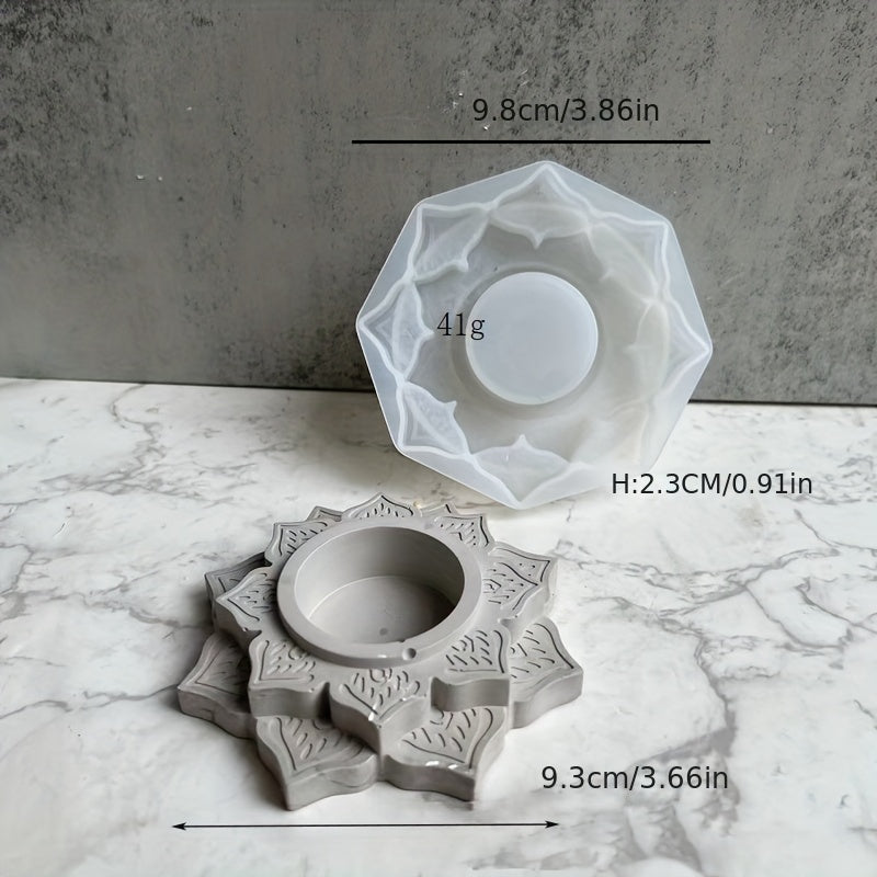 Retro Candlestick Silicone Mold DIY Irregular Flower Storage Mold