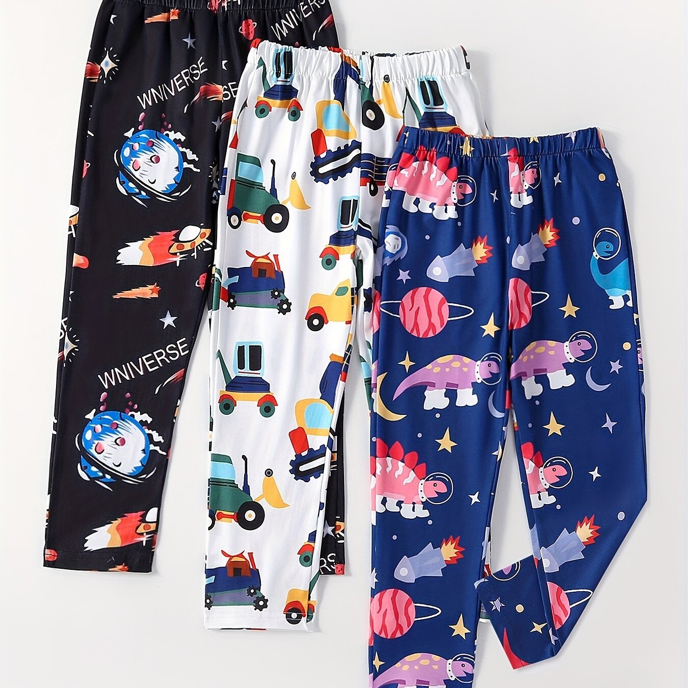 Kid's Cartoon Pattern Pants Elastic Waist Loungewear Comfy Casual PJ