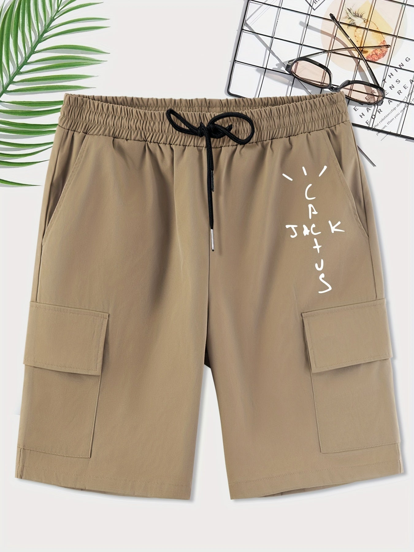 Men's Casual Waist Drawstring Cargo Shorts